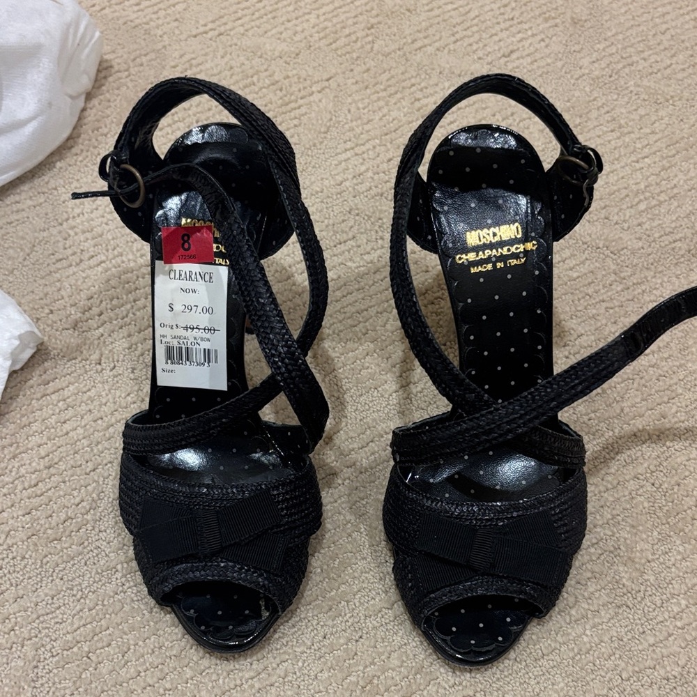 Moschino Black Strappy Heels